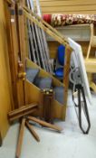 FLOOR STANDING ARTISTS EASEL / SIMILAR TABLE EASEL / FOLDING DRAUGHTSMAN'S TABLE (3) (belonged to