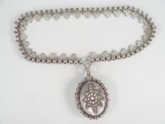 SILVER (BIRMINGHAM HALLMARK) LOCKET & CHAIN