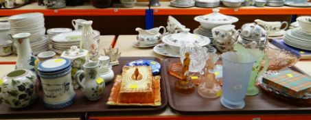 ASSORTED CERAMICS including bird-finial Arthur Wood cheese dish, modern Delft and assorted