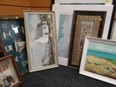 VARIOUS PICTURES including J.P Williams oil on board white washed chapel (possibly Soar Y Mynydd),