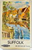 EDWARD WESSON British Railway poster - 'Suffolk, See Britain by Train' with title of image 'Flatford