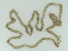 9CT GOLD CIRCLE LINK CHAIN, 69cms long, 18.5g