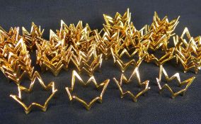 BOX OF SWAROVSKI GOLD PAPERWEIGHT DISPLAY STANDS