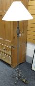ORNATE METAL STANDARD LAMP WITH SHADE