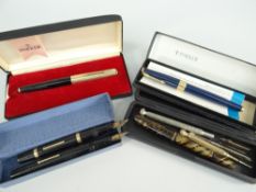 FOUNTAIN & OTHER PENS to include Swan 14ct nib self-filling pen, Conway Stewart 14ct gold nib