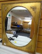 REPRODUCTION GILT FRAMED MIRROR with oval pane