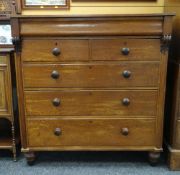 ANTIQUE OAK CHEST comprising moulded full width top drawer and two over three graduated drawers on