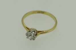 18CT GOLD DIAMOND RING, 0.3ct diamond weight, 2.0grams