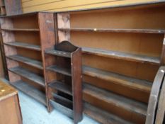PAIR OF CARVED OPEN BOOKCASES / SMALL OPEN BOOKCASE / OPEN BOOKCASE (4)