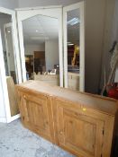 PINE TWO DOOR HANGING CABINET / A MODERN TRIPLE FOLDING DRESSING MIRROR / FOLDING METALWORK FRENCH