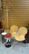 BENTWOOD COAT STAND / Prince Charles Polo Player novelty wine table / pair of plywood 'Christine