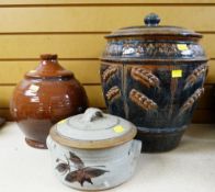 STONEWARE RUMTOPF / STONEWARE TUREEN & COVER / STONEWARE NARROW NECK VASE