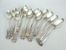 SET OF TWELVE SCOTTISH SILVER SORBET SPOONS, Glasgow, David Crichton Rait 1851 (12)