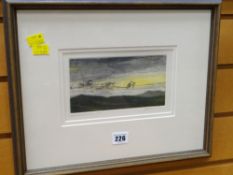 PAT OWEN limited edition (2/75) colour etching - entitled 'Northumberland Evening', 12 x 20cms