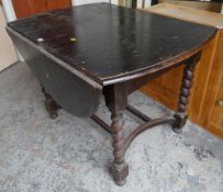 VINTAGE DROP LEAF BARLEY TWIST KITCHEN TABLE