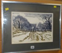 MARGARET ROWNEY limited edition (2/30) colour etching - entitled 'Moon Park Entrance', 27 x 39cms