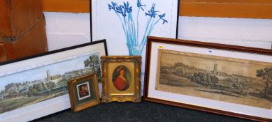 VARIOUS PICTURED including reproduction print portrait, print of Napoleon III, a Samual and