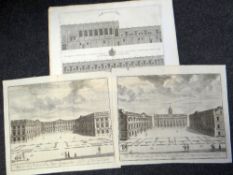 JOHANNES KIP pair of loose uncoloured engravings - from Britannia Illustrata, entitled 'The North