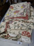 COLLECTION OF DORMA V&A RANGE BEDDING including double bed valance, double quilt cover, pair of