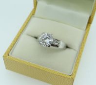 18K WHITE GOLD DIAMOND SOLITAIRE RING, the diamond approx. 1.9-2ct, 4.5grams approx.