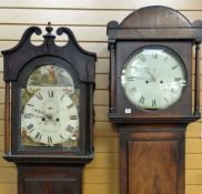 TWO ANTIQUE LONGCASE CLOCKS, both requiring restoration