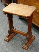 SMALL MAHOGANY ECCLESIASTICAL LECTERN / BIBLE STUDY TABLE with sloped top