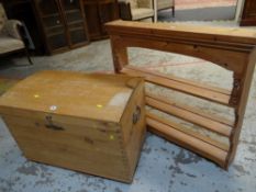 PINE DOME TOP CHEST / PINE OPEN HANGING PLATE RACK (2)