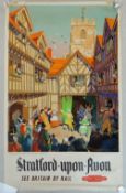 GORDON NICOLL British Railway poster - Stratford Upon Avon, See Britain by Train with title image '