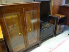 VINTAGE TWO DOOR CHINA CABINET / VINTAGE MIRROR BACK HALL STAND / VINTAGE POLISHED NIGHT CABINET /