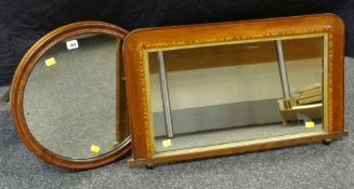 TWO WOOD FRAMED MIRRORS