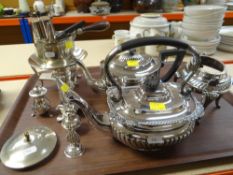 ASSORTED EPNS including spirit kettle