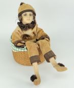 RECO GERMAN PORCELAIN HEAD DOLL ON PIERROT