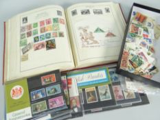 RED STAMP ALBUM ALL WORLD 1930s & ONWARDS together with various unused GB mint editions, first day