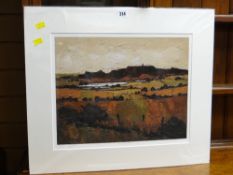 WILF ROBERTS limited edition (99/100) coloured print - Anglesey landscape, entitled 'Mynydd