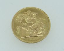 1974 ELIZABETH II GOLD FULL SOVEREIGN, 8gms