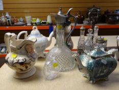 BURLEIGH SHAPE NUMBER 225655 POTTERY TEAPOT / ASSORTED GLASSWARE & CERAMICS