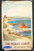 FRANK H MASON British Railway poster - Moray Coast, titled image 'Findhorn Bay' (small tears and