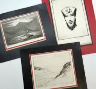 IVOR MERVYN PRITCHARD two proof etchings and another - (1). coastal scene, Penmon, Anglesey,