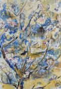 ARTHUR GIARDELLI watercolour and pen & ink - entitled verso 'Apple Blossom', signed with initials,