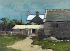 WILF ROBERTS oil / acrylic - Anglesey farmstead, signed and dated 2006, 27 x 37cms