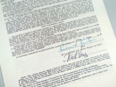 RICHARD BURTON EXCLUSIVE AGENCY CONTRACT printed on four sides of letter size paper, a single year
