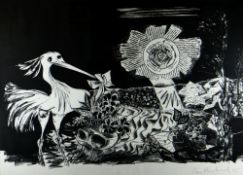 CERI RICHARDS limited edition (18/50) monochrome lithograph - Dylan Thomas theme, entitled verso '