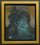 CERI PRITCHARD oil on board - abstract entitled 'Y Pen', signed with initials and dated 2016, 14 x