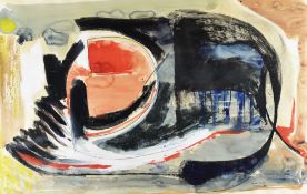 PETER NICHOLAS watercolour and gouache on paper - abstract entitled 'Welsh Black', signed and