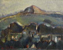 WILL ROBERTS oil on canvas - Dolgellau and Cader Idris, signed with initials and with title,