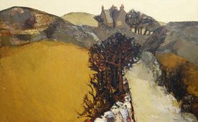 AUDREY HIND oil on board - cottage in North Wales 'Rhos-y-Bol', 55 x 88cms