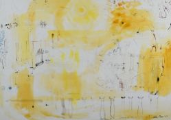 LESLIE MOORE mixed media - busy harbour scene, untitled, signed and dated, '57, 48 x 67cms