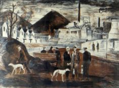 ARTHUR CHARLTON (1917-2007) limited edition (1/4) lithograph - entitled 'Miners & Whippets', dated