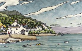 ALAN WILLIAMS acrylic on board - entitled 'Aberdovey', signed, 53 x 33.5cms