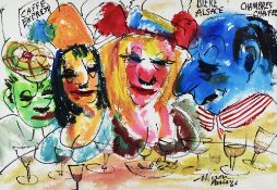 JOE MIRON watercolour - entitled 'Paris 66', framed and glazed, signed, 38 x 54cms